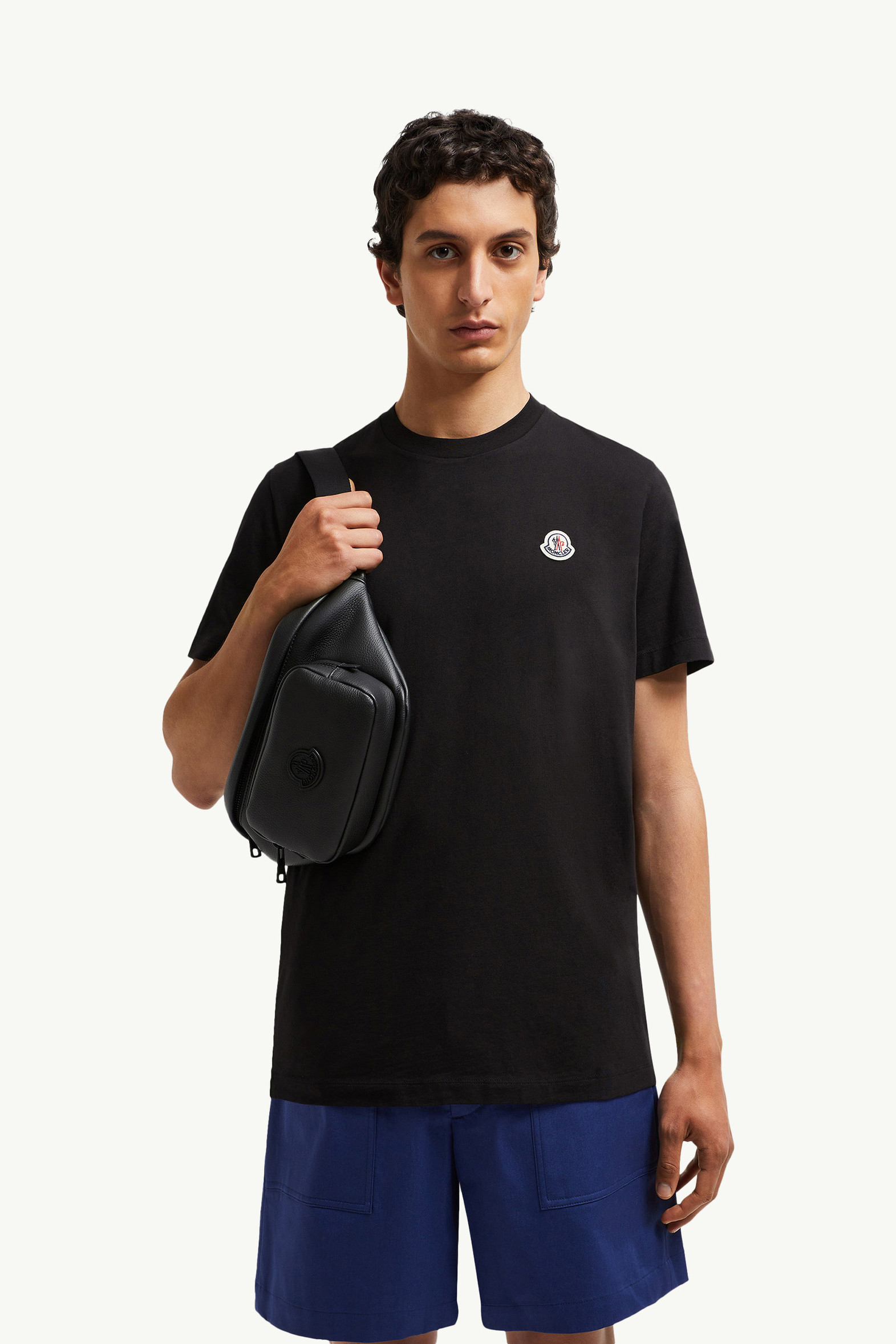 Logo Patch Cotton T-Shirt (Pack of Three) Men Black Moncler 0